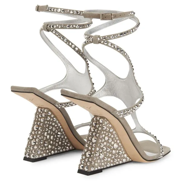 Tutankamon Crystal Silver Women Giuseppe Zanotti Sandals