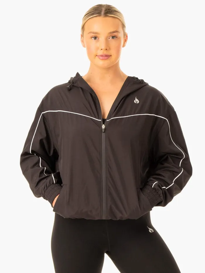 Ultimate Windbreaker 8211 Black Women Ryderwear Jackets and Sweaters