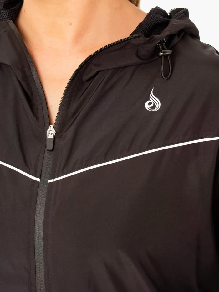 Ultimate Windbreaker 8211 Black Women Ryderwear Jackets and Sweaters
