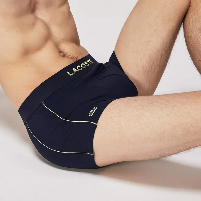 Underwear Lacoste Mens Motion Technical Piqu Boxer Briefs Navy Blue Gift 4 You