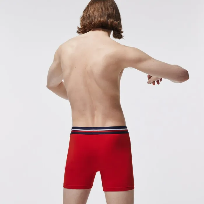 Underwear Lacoste Mens Pack Of 3 Casual Boxers Navy BlueGrey ChineRed Near Me
