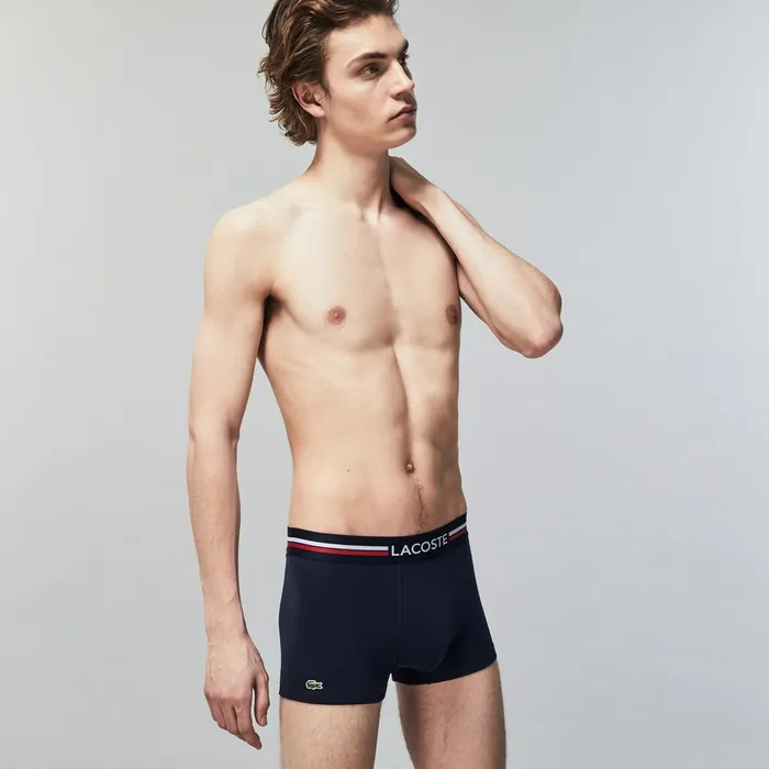 Underwear Lacoste Mens Pack Of 3 Iconic Boxer Briefs With ThreeTone Waistband Navy BlueGrey ChineRed Outlet Factory Underwear Lacoste Mens Pack Of 3 Iconic Boxer Briefs With ThreeTone Waistband Navy BlueGrey ChineRed Outlet Factory