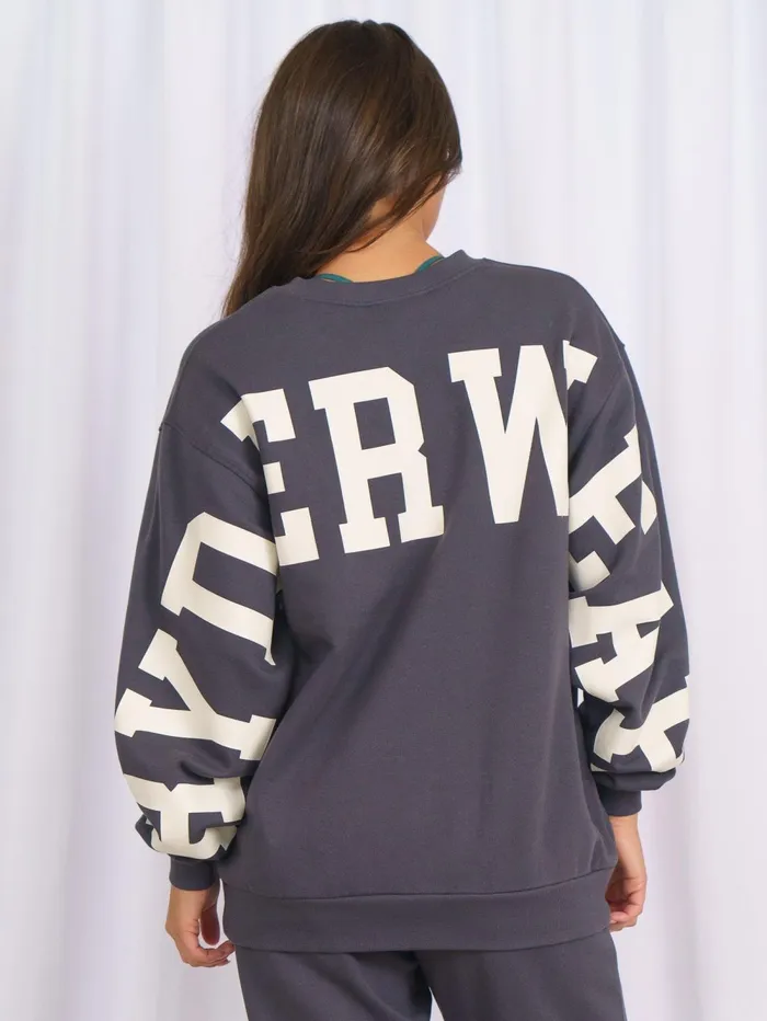 Unisex Collegiate Sweater 8211 Charcoal Women Ryderwear Tops