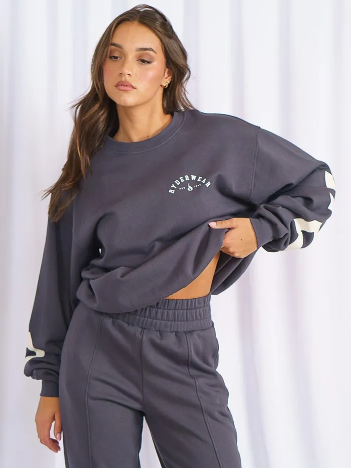 Unisex Collegiate Sweater 8211 Charcoal Women Ryderwear Tops