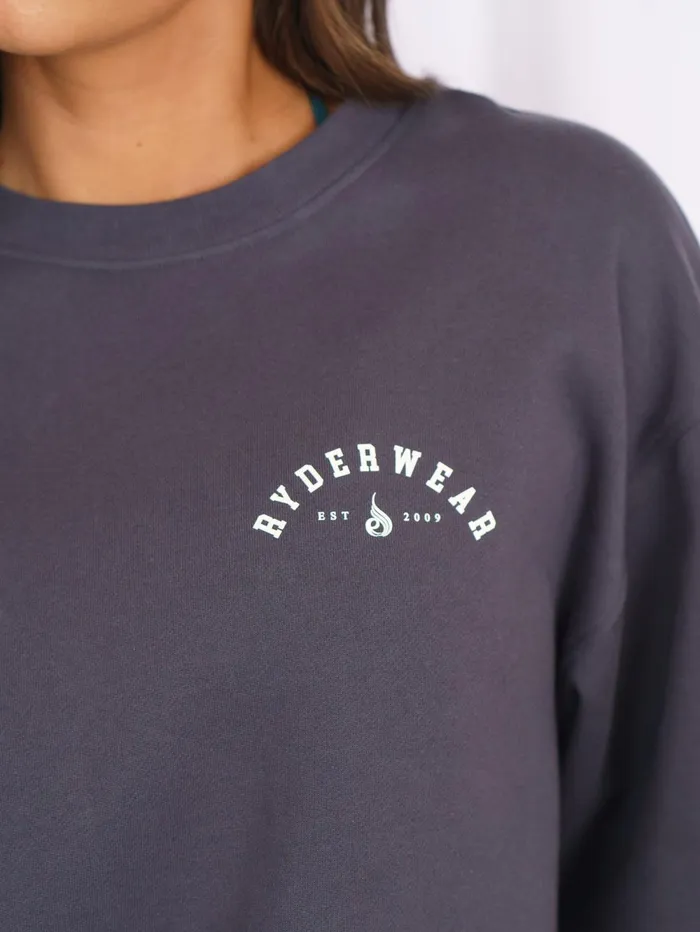 Unisex Collegiate Sweater 8211 Charcoal Women Ryderwear Tops