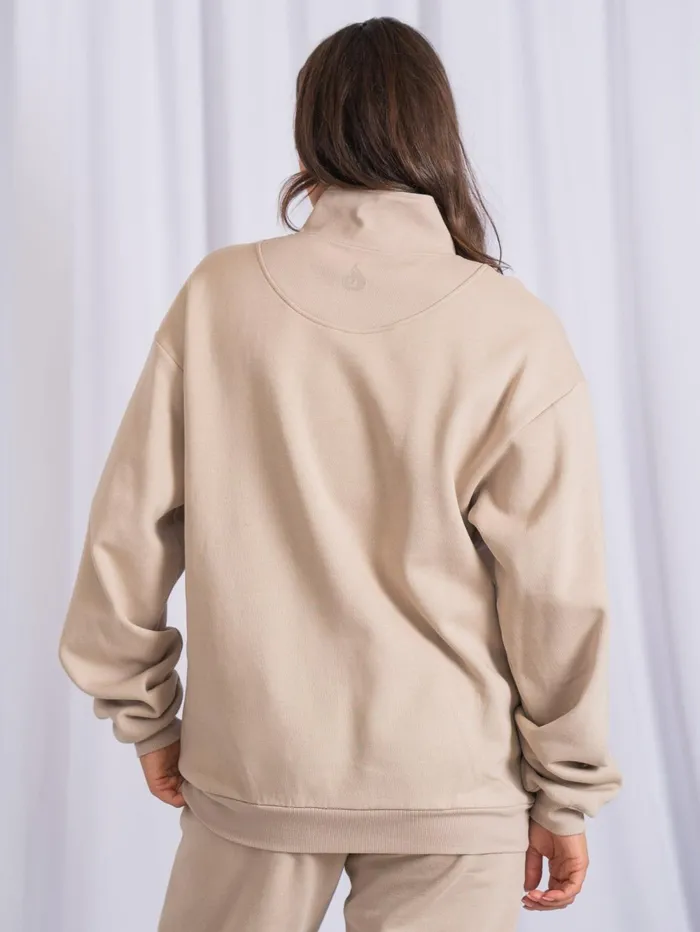 Unisex Half Zip Jumper 8211 Sand Women Ryderwear Tops