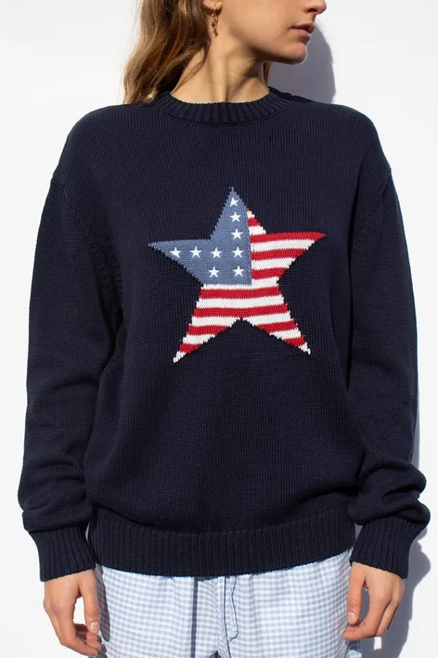 Usa Star Sweater Women Subdued Sweaters