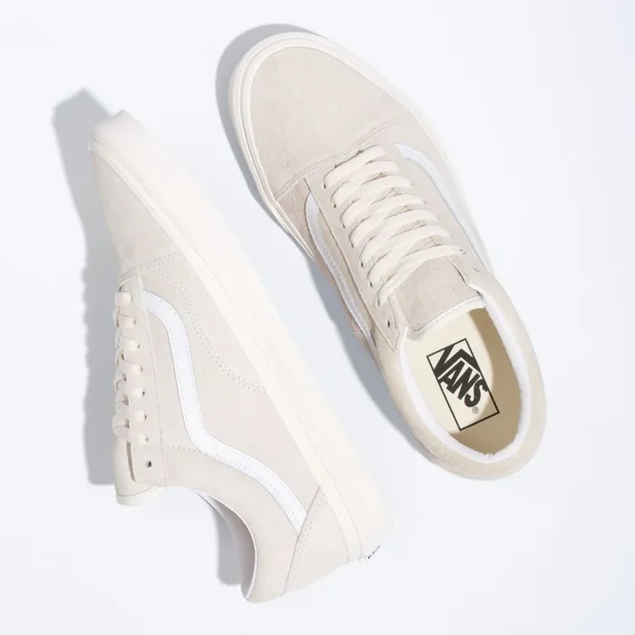 Vans Classics Shoes Mens Pig Suede Old Skool MarshmallowTrue White Vans Classics Shoes Mens Pig Suede Old Skool MarshmallowTrue White