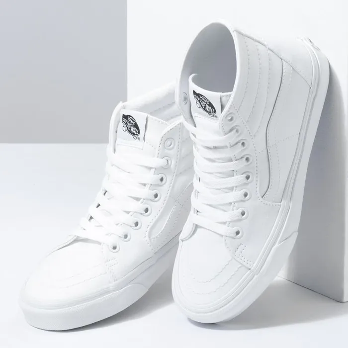 Vans Classics Shoes MensWomens Canvas Sk8Hi Tapered True White Vans Classics Shoes MensWomens Canvas Sk8Hi Tapered True White