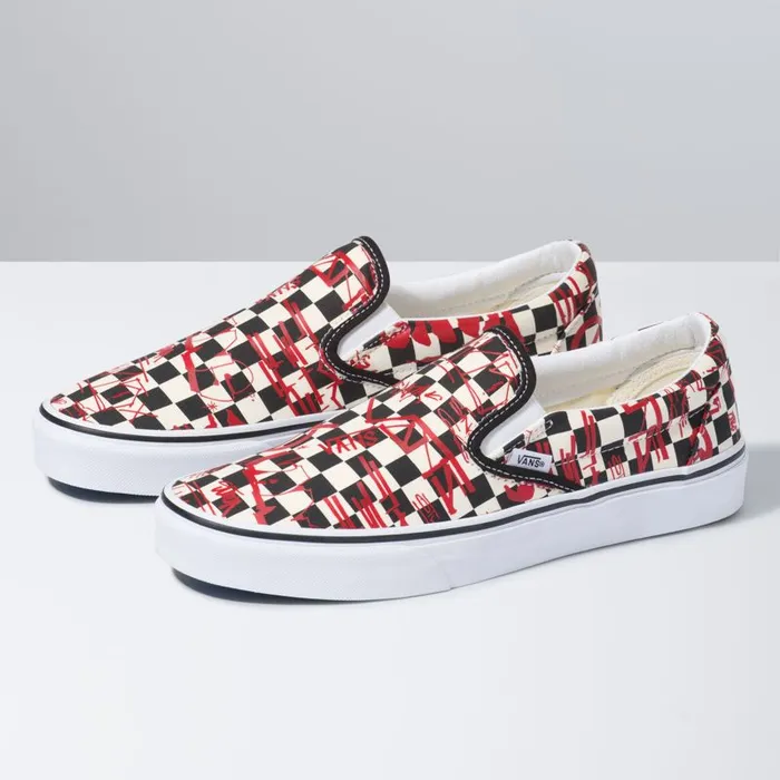 Vans Classics Shoes MensWomens Crew Classic SlipOn CheckerboardRed