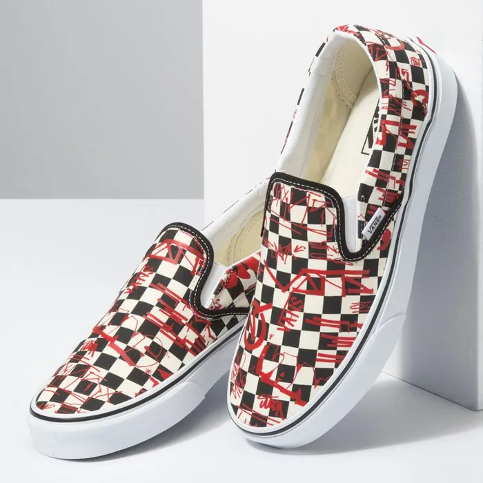 Vans Classics Shoes MensWomens Crew Classic SlipOn CheckerboardRed Vans Classics Shoes MensWomens Crew Classic SlipOn CheckerboardRed