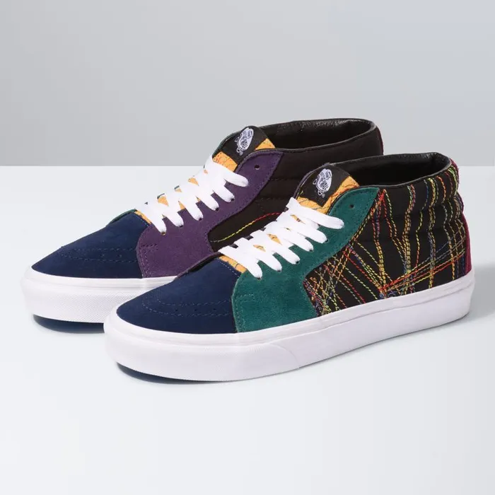 Vans Classics Shoes MensWomens Frenzy Sk8Mid Dark Rainbow