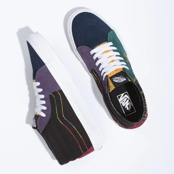 Vans Classics Shoes MensWomens Frenzy Sk8Mid Dark Rainbow Vans Classics Shoes MensWomens Frenzy Sk8Mid Dark Rainbow