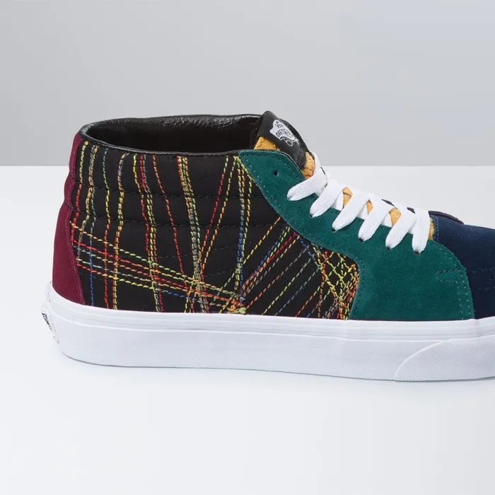 Vans Classics Shoes MensWomens Frenzy Sk8Mid Dark Rainbow Vans Classics Shoes MensWomens Frenzy Sk8Mid Dark Rainbow