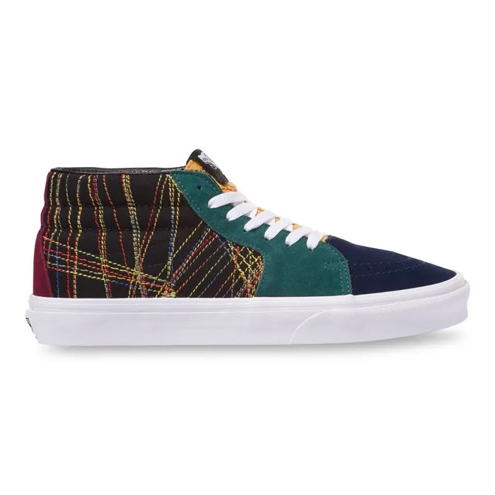 Vans Classics Shoes MensWomens Frenzy Sk8Mid Dark Rainbow Vans Classics Shoes MensWomens Frenzy Sk8Mid Dark Rainbow