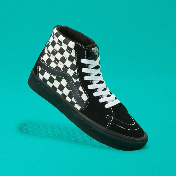 Vans Classics Shoes MensWomens Mixed Media ComfyCush Sk8Hi Antique WhiteBlack