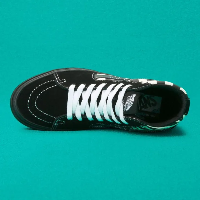 Vans Classics Shoes MensWomens Mixed Media ComfyCush Sk8Hi Antique WhiteBlack