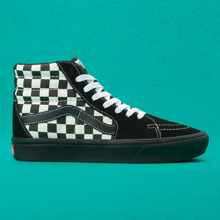 Vans Classics Shoes MensWomens Mixed Media ComfyCush Sk8Hi Antique WhiteBlack