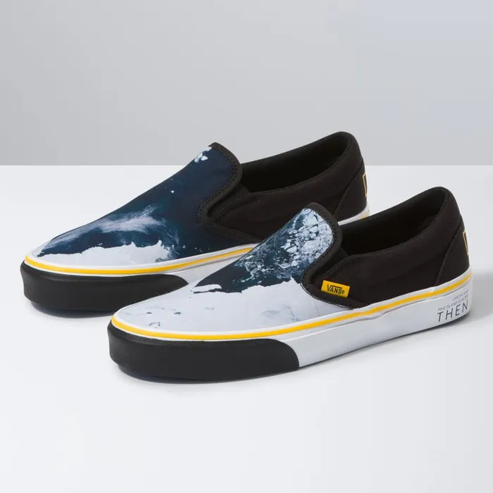Vans Classics Shoes MensWomens National Geographic SlipOn ThenNow Glacier