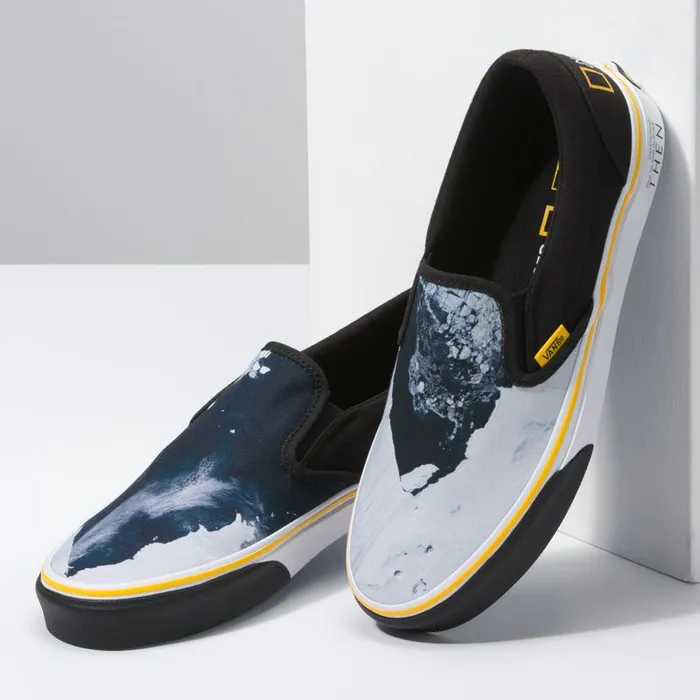 Vans Classics Shoes MensWomens National Geographic SlipOn ThenNow Glacier