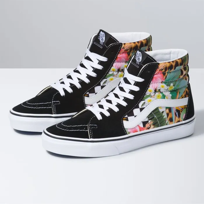 Vans Classics Shoes MensWomens Tropical Animal Check SK8Hi True WhiteMulti