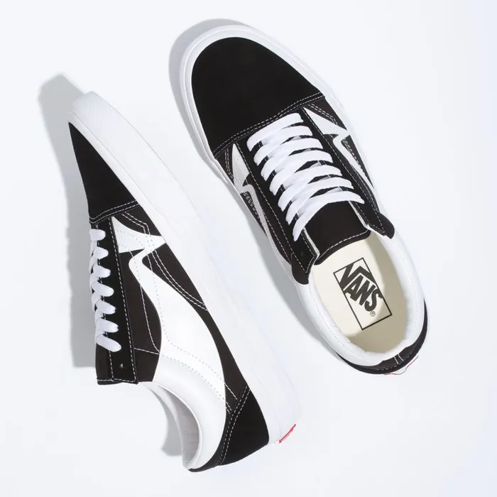 Vans Classics Shoes MensWomens Warp Old Skool BlackTrue White Vans Classics Shoes MensWomens Warp Old Skool BlackTrue White