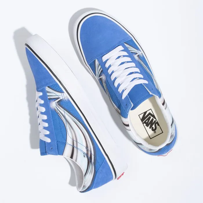 Vans Classics Shoes MensWomens Warp Old Skool Nebulas BlueChrome Vans Classics Shoes MensWomens Warp Old Skool Nebulas BlueChrome