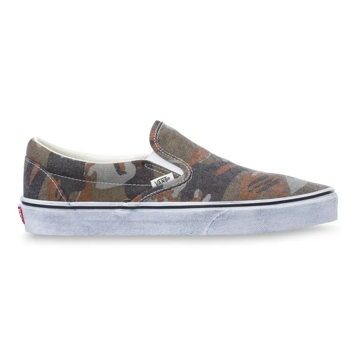 Vans Classics Shoes MensWomens Washed Classic SlipOn CamoTrue White Vans Classics Shoes MensWomens Washed Classic SlipOn CamoTrue White