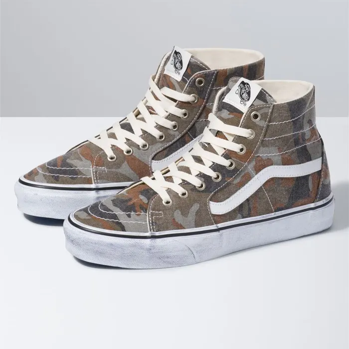 Vans Classics Shoes MensWomens Washed Sk8Hi Tapered CamoTrue White