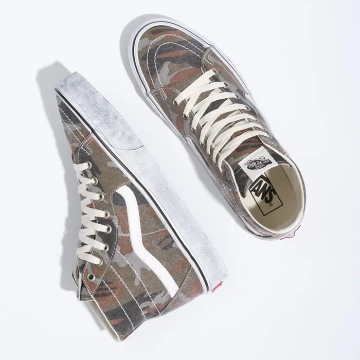 Vans Classics Shoes MensWomens Washed Sk8Hi Tapered CamoTrue White Vans Classics Shoes MensWomens Washed Sk8Hi Tapered CamoTrue White