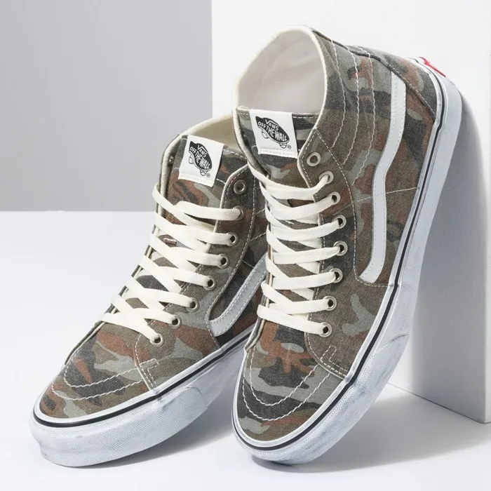 Vans Classics Shoes MensWomens Washed Sk8Hi Tapered CamoTrue White Vans Classics Shoes MensWomens Washed Sk8Hi Tapered CamoTrue White