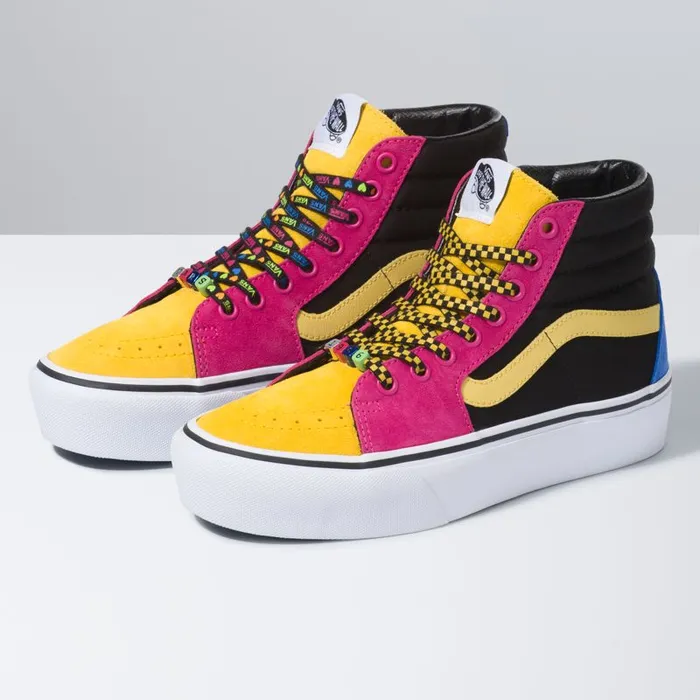 Vans Classics Shoes Womens Beads Sk8Hi Platform 20 MultiTrue White