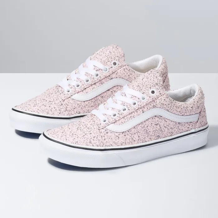 Vans Classics Shoes Womens Boucle Old Skool Pink SpeckleTrue White