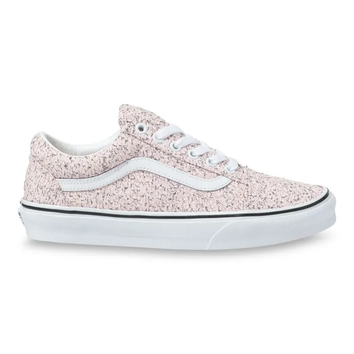 Vans Classics Shoes Womens Boucle Old Skool Pink SpeckleTrue White Vans Classics Shoes Womens Boucle Old Skool Pink SpeckleTrue White