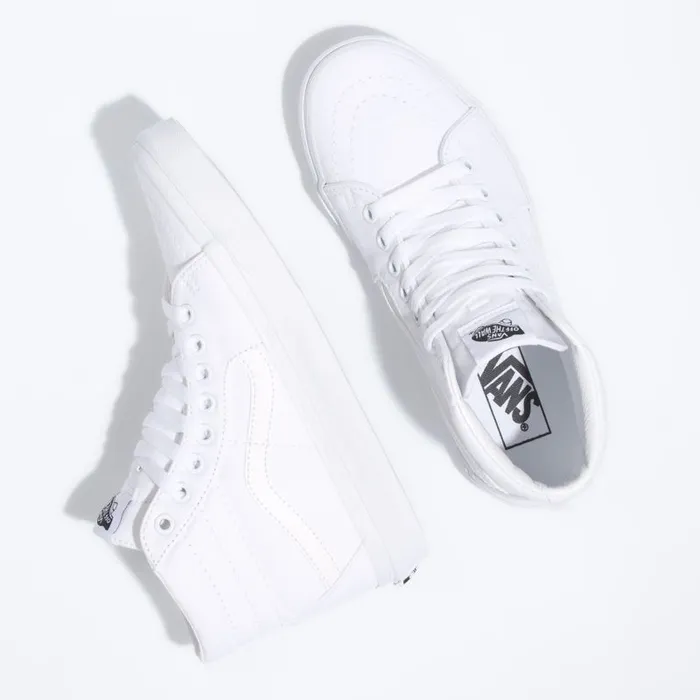 Vans Classics Shoes Womens Canvas Sk8Hi True White Vans Classics Shoes Womens Canvas Sk8Hi True White