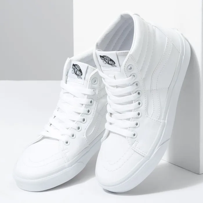 Vans Classics Shoes Womens Canvas Sk8Hi True White Vans Classics Shoes Womens Canvas Sk8Hi True White