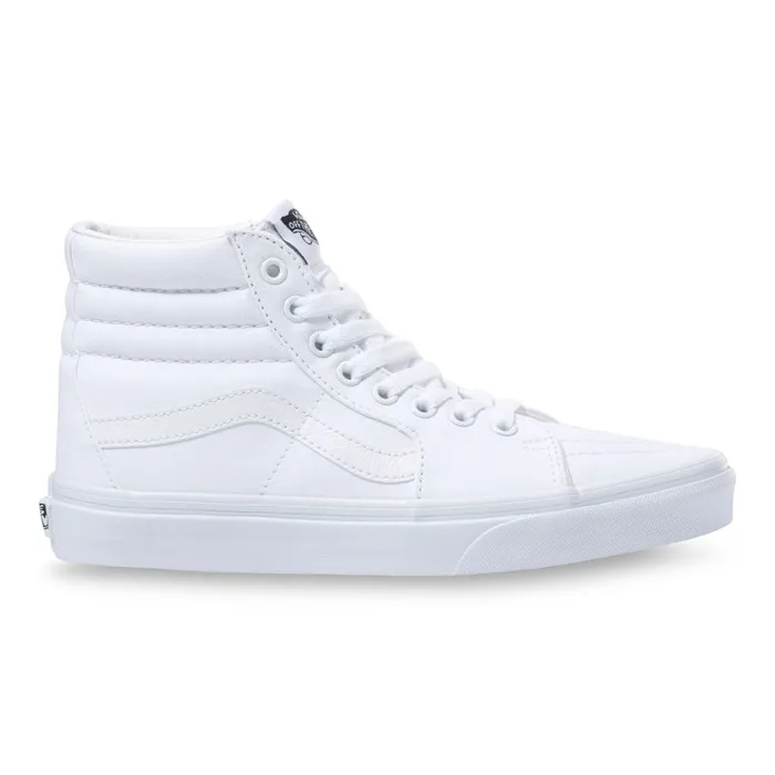 Vans Classics Shoes Womens Canvas Sk8Hi True White Vans Classics Shoes Womens Canvas Sk8Hi True White