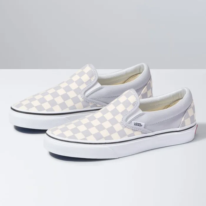 Vans Classics Shoes Womens Checkerboard SlipOn Gray DawnTrue White