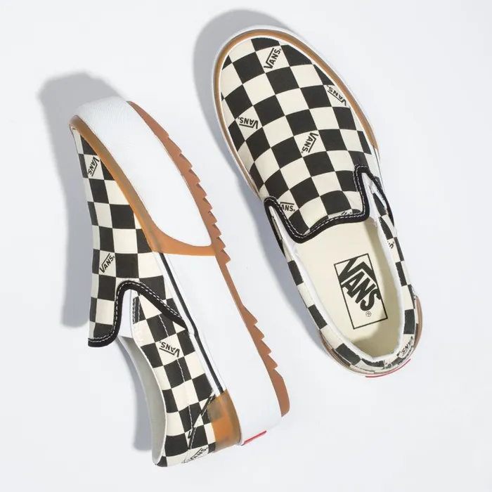 Vans Classics Shoes Womens Checkerboard SlipOn Stacked MultiTrue White Vans Classics Shoes Womens Checkerboard SlipOn Stacked MultiTrue White