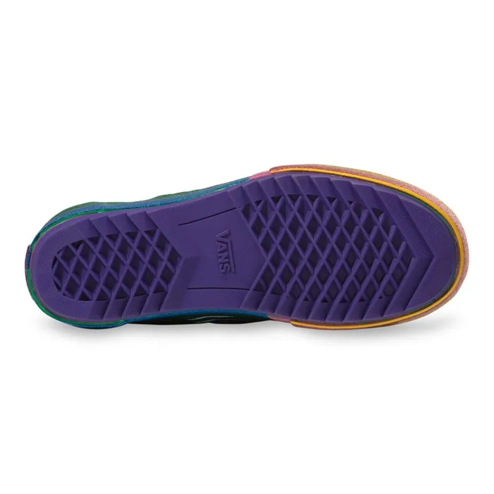 Vans Classics Shoes Womens Glitter SlipOn Stacked BlackRainbow