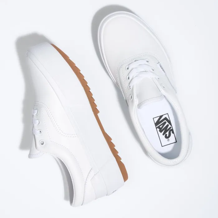Vans Classics Shoes Womens Leather Era Stacked True WhiteTrue White