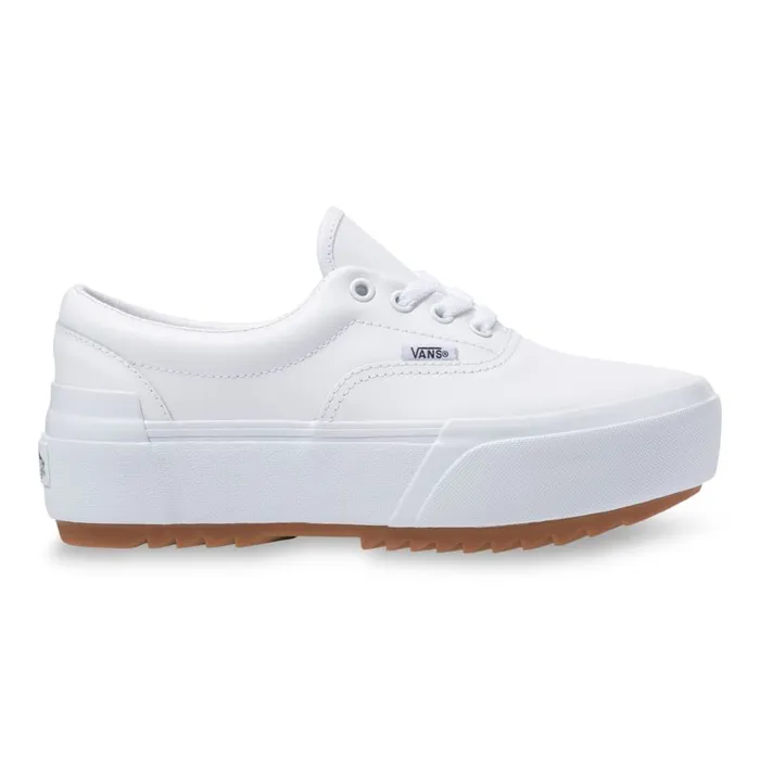 Vans Classics Shoes Womens Leather Era Stacked True WhiteTrue White