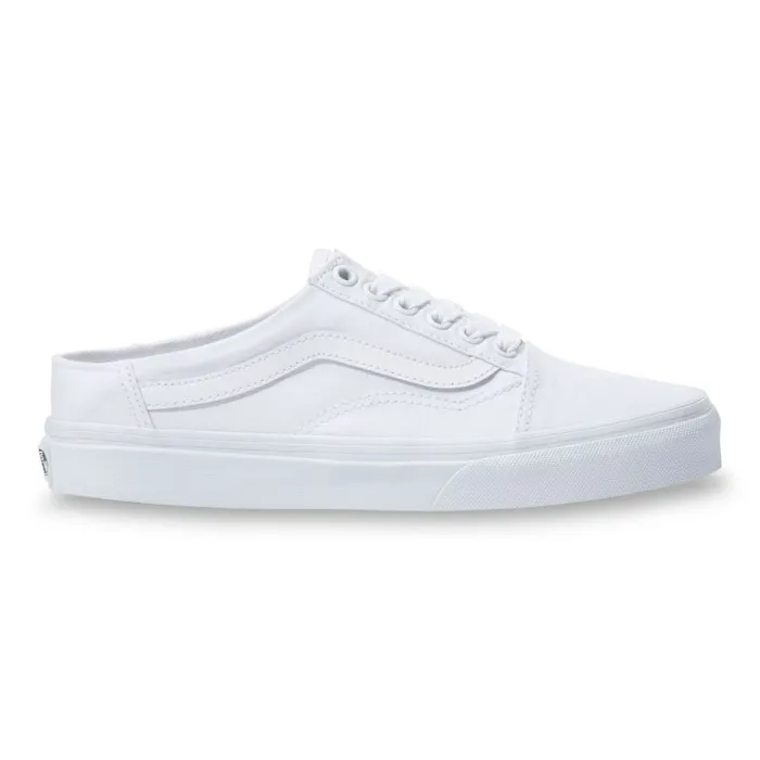 Vans Classics Shoes Womens Old Skool Mule WhiteTrue White Vans Classics Shoes Womens Old Skool Mule WhiteTrue White