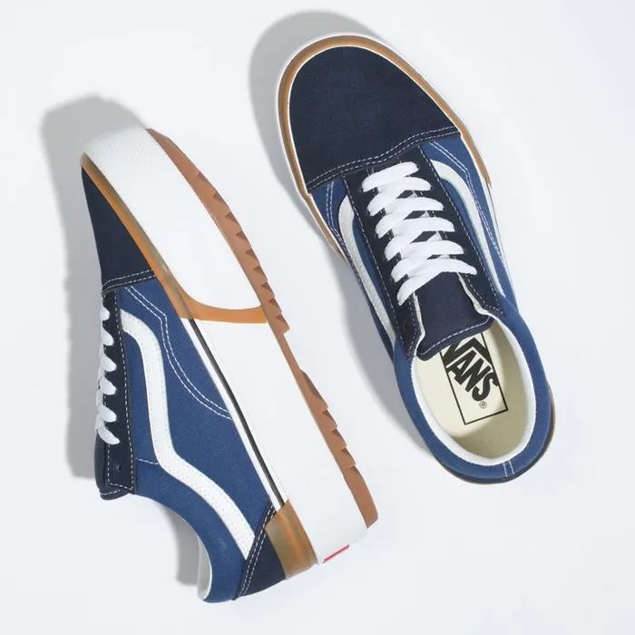 Vans Classics Shoes Womens Old Skool Stacked NavyTrue White