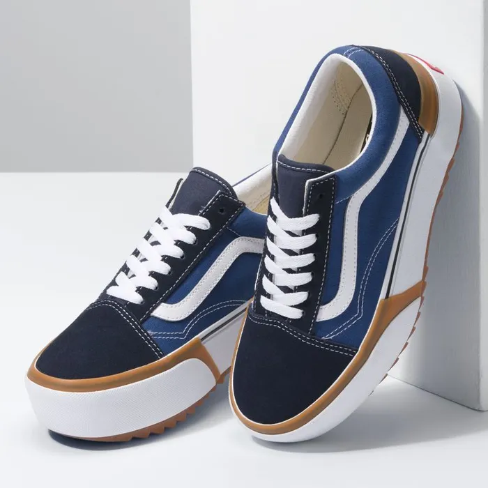 Vans Classics Shoes Womens Old Skool Stacked NavyTrue White