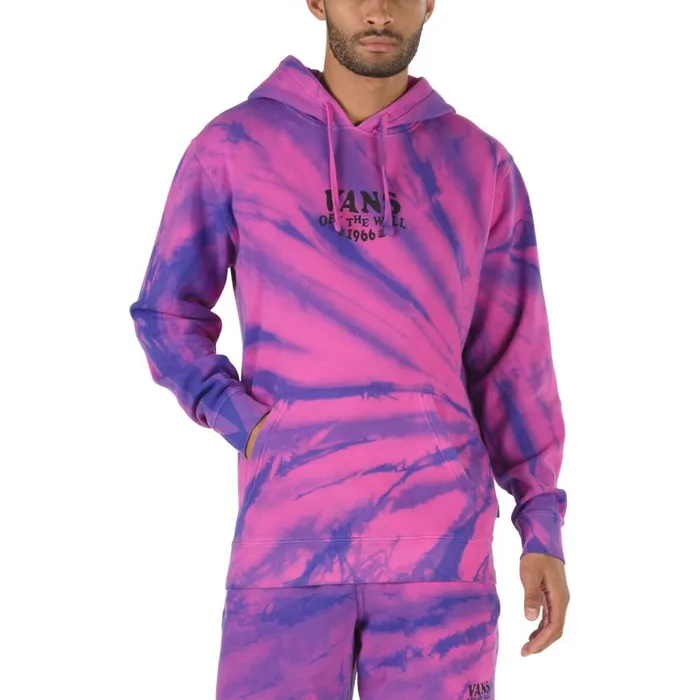 Vans Hoodies and Jackets Mens Park Tie Dye Pullover Hoodie Fuchsia Purple Tie Dye
