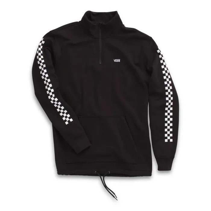 Vans Hoodies and Jackets Mens Versa Quarter Zip Pullover BlackCheckerboard Vans Hoodies and Jackets Mens Versa Quarter Zip Pullover BlackCheckerboard