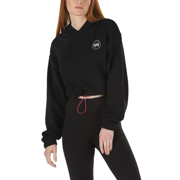 Vans Hoodies and Jackets Womens Glow Stax Crop Hoodie Black Vans Hoodies and Jackets Womens Glow Stax Crop Hoodie Black