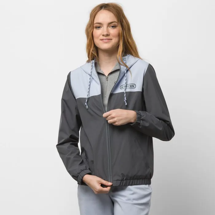 Vans Hoodies and Jackets Womens Kastle Block Windbreaker Asphalt Vans Hoodies and Jackets Womens Kastle Block Windbreaker Asphalt