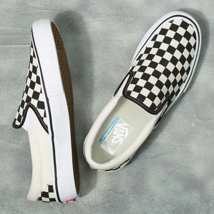 Vans Pro Skate MensWomens Checkerboard SlipOn Pro BlackOff White Vans Pro Skate MensWomens Checkerboard SlipOn Pro BlackOff White